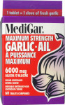 MediGar Max Strength Garlic - Odor Controlled - 825 mg - 6000 mcg Allicin
