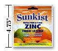 Sunkist Zinc Lozenges with Echinacea & Vitamin C - Mixed Flavors - Package of 90 - 90 lozenges
