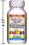 Multi Vitamins & Minerals - Iron Free - Children's Choice - Grape / Cherry / Orange Flavour - Chewable