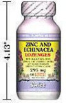 Zinc and Echinacea Lozenges - with Goldenseal Root, Ginseng and Vitamin C 100 mg - 295 mg