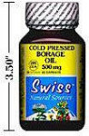 Borage Oil - Cold Pressed - 500 mg - 23% GLA (Gamma Linolenic Acid)