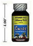 Vitamin B12 - 100mcg - Plus Lecithin, Green Cabbage and Rosehips - Yeast-Free