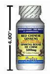 Red Chinese Ginseng - 500 mg - Standardized Potency - 2% Ginsenosides