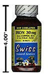 Iron with Copper, Vitamin B12, Vitamin C, and Folic Acid - 30 mg - HVP Chelated