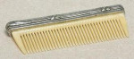 Pewter Finish Comb - White Teeth