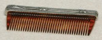 Pewter Finish Comb - Brown Teeth