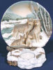 Wolf Deco Plate with Candle - 5" x 6"