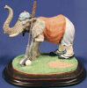 Elephant Golfer on Green - 6.5" x 6"