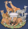 African Animals Circle with Candle - 8" x 6"