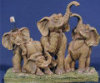Comical Elephants on Grass - 9" x 7.5"
