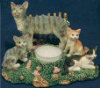 Cat Candle Holder Circle Small - 6.25" x 4"