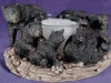 Candle Holder Bears with Candle - 7" x 3.5"