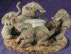 Candle Holder Elephants with Candle - 7.5" x 4"