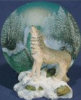 Wolf Round Plate Decoration - 6" x 6.5"