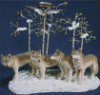 4 Wolf Candle Holder - 11" x 9"