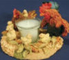 Chickens Circle Candle Holder - 7.5" x 5"