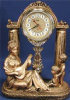 Clock Lady Playing Music & Children - 9.5" x 12"