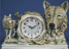 Wolf & Wolf Head Clock - 17" x 12"