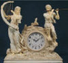 Woman and Man Clock Playing Harp & Flute - 16.5" x 17.5"