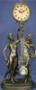 Bronze - Health - Clock 2 Ladies Swinging Pendulum - 13" x 31"