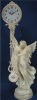 Clock Angel & Woman Swinging Pendulum - 10" x 31.5"