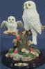 Snow Owl Mother and Baby on Tree Branch - 4.5" x 6"