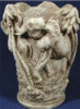 Elephants Vase Ivory Finish - 8.5" x 11"