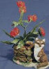 Raccoon Miniature with Flowers - 5" x 6"