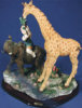 Boy on Elephant with Giraffe - 12" x 13"