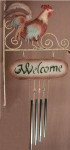 Chime Rooster Welcome Tin Sign