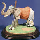 Elephant Golfer on Green - 6.5" x 6"