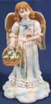Angel Carrying Basket of Flowers - 4" x 7"