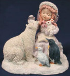 Pink Angel with Polar Bear - 8.25" x 7.5"