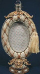 Oval Picture Frame Cracked Eggshell & Gold - 6.5" x 13"