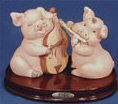 Two Pigs Playing Music - 6.5" x 5"