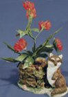 Raccoon Miniature with Flowers - 5" x 6"