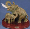 Elephant & Baby on Wood Base - 7.5" x 7"
