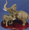 Elephant & Baby Trunks Up - 11" x 10"