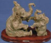 Elephant & Baby Playing Trunks Up - 9" x 7.5"