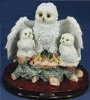 Owl White Small with Two Babies Under Wings - 7.5" x 7.5"