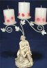 Triple Candle Holder with Candles Man and Woman - 12.5" x 16.5"