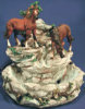 Water Fountain Horses - 12" x 12.5"