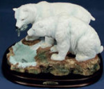 Polar Bears, Frozen Ice & Fish - 9.5" x 6"