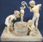 Fountain Boy & Girl with Pump - 17" x 16"