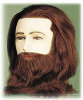 Dannyco - Personal - Male Mannequin - Deluxe - with Beard / Moustache - European-Textured Hair - 10" Length