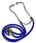 Sprague Rappaport Type Stethoscope - Single Head - Dark Blue Tubing