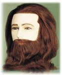 Male Mannequin - Deluxe - with Beard / Moustache - European-Textured Hair - 10" Length