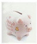 First Piggy Bank - Pink - 3 1/2"