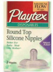 Round Silicone Nipple - Medium Flow - 2 Pack - for Disposable Bottles