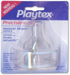 Precision Flo - "Natural Shape" - Slender, Natural Nipple - Silicone - 2 Pack